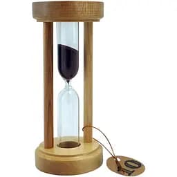 Часы песочные в деревянном корпусе на 10 минут (бежевый песок, массив дерева орех), Стеклоприбор 81575