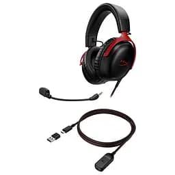 Навушники HyperX гарнітура ігрова геймерські Cloud III 3.5 mm (727A9AA) чорні червоні - мініатюра 2