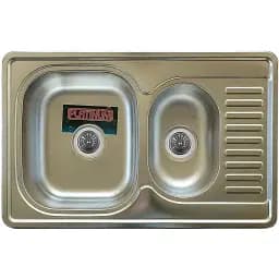 Кухонна мийка Рlatinum Декор 7850D з нержавіючої сталі 0.8 мм прямокутна 78x50 см (000000528)