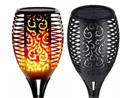 Садовий світильник Solar flame led light sensor activated 51,5см 600 мАг Водонепроникний ліхтар факел Чорний - мініатюра 8