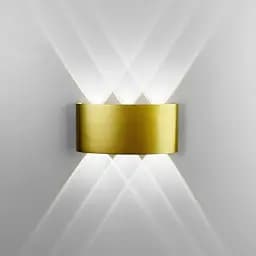 Світильник двосторонній на 6 лінз у золотому корпусі 4000K IP 54 | Line F | Арт. W038/6 AB