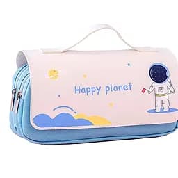 Пенал Happy Planet, 20.5x5.5x7 см, с ручкой, 0204P (в ассортименте)