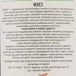 Вино Besini Kisi, біле, сухе, 0,75 л (8000019909888) - мініатюра 4