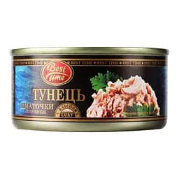 Тунець Best Time шматочки у власному соку 185 г (901888)