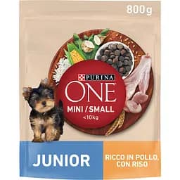 Сухий корм для цуценят малих порід Purina One Mini Junior, з куркою та рисом, 800 г