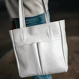 Шопер шкіряний білий жіночий Handycover S429 з 2 ручками - мініатюра 7