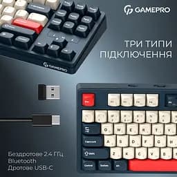 Клавіатура GamePro Asgard Ragnar Keychron Super Red Switch Wireless/Bluetooth/USB Blue бездротова (MK285BL) - мініатюра 10