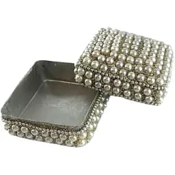 Скринька квадратна з перлами 7х7х4 см