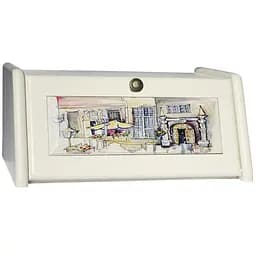 Хлібниця дерев'яна Mazhura Старе місто 40.5x27.5x18.5 см біла (mz462194)