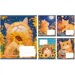 Набір зошитів 1 Вересня Sunny cat А5 12 аркушів у клітинку 25 шт. (768768)