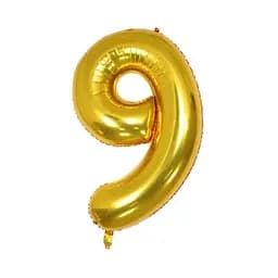 Шар воздушный фольгированный (102 см) Цифра 9 золото
