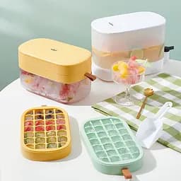 Форма для льоду з кришкою МВМ My Home 28 секцій 13.2х3.8х24 см зелена (KP-64 GREEN) - мініатюра 2
