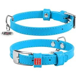 Нашийник для собак Waudog Glamour шкіряний з QR паспортом, без прикрас, XS, Ш 15 мм, Дов 27-36 см (4820152560766)