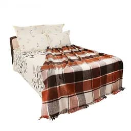 Плед вовняний Vladi Ельф 170х210 біло-терракот-коричневий 5