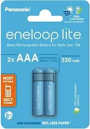 Аккумулятор Eneloop NI-MH Lite AAA 550 мАч 2 шт. Panasonic teh0018536