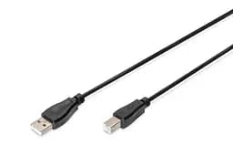 Кабель USB, тип A-B M/M, 1,8 м, черный AK-300102-018-S DIGITUS by ASSMANN