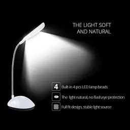 Настільна лампа LED DESK Light X-7188, біла, на батарейках 3×AAA, гнучка ніжка - мініатюра 3