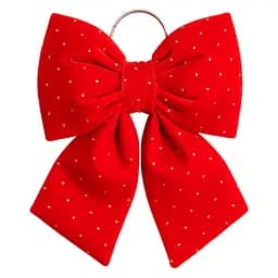 Декоративний оксамитовий бант Yiwu 25*35 см на ялинку та двері Червоний  CR-2-8