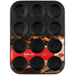 Форма для выпечки мафинов Ardesto Gemini 35х26.5х3 см серая 12 шт. (AR2305G)