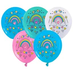 Кулька повітряна латексна з принтом 30 см (25) Веселка, IDEA7-PB-38