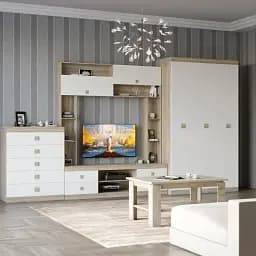 Вітальня Еверест Соната Комплект 28 (модульна - 4 елементи) дуб сонома/білий (EVR-2516)