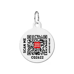Адресник для собак і котів персоналізований Waudog Smart ID з QR паспортом, Кавун, M, діаметр 30 мм - мініатюра 3