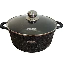 Кастрюля Vezzer с крышкой 26 см 5.5 л черная (VZ8055)