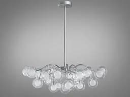 Футуристична новинка, офісна люстра "Світлячок", 30 ламп, хром сатин