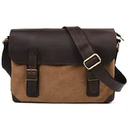 Чоловіча сумка через плече з канвасу та шкіри TARWA 33х22х8 см sum0028154