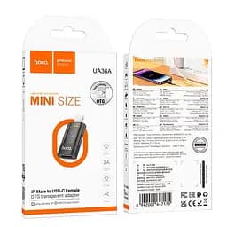Перехідник Hoco iP male to c female OTG transparent adapter UA36A 480Mbps 2A - мініатюра 2
