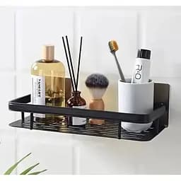 Полочка для ванной комнаты без сверления настенная металлическая