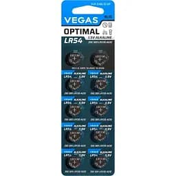 Первичный элемент питания Vegas Optimal LR54 Alkaline 10 шт. (VLR-54BL10-OP)