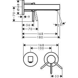 Змішувач для умивальника Hansgrohe Finoris 76051670 чорний матовий - мініатюра 2