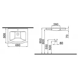 Раковина Idevit Neo Classic 50x68 3301-0655, Білий - мініатюра 2
