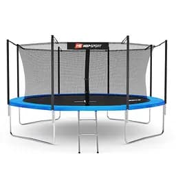 Батут Hop-Sport 12ft (366см) синій із внутрішньою сіткою - мініатюра 2