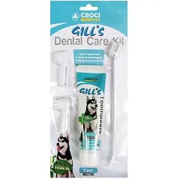 Зубная паста для собак и кошек Croci Gills мята + 3 щетки