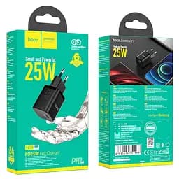 Адаптер мережевий HOCO Rigorous charger N19 1 вихід Type-C 25W чорний - мініатюра 4