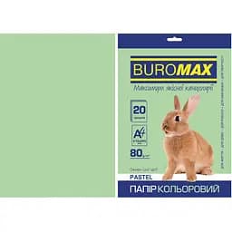 Папір кольоровий Buromax Pastel А4 20 аркушів світло-зелений (BM.2721220-15)