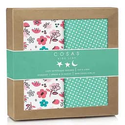 Пелюшки багаторазові Cosas дитячі Flowers 2 шт., 80х100 см, м'ятні