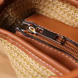 Містка жіноча сумка на літо з якісного текстилю Vintage s_15137 коричнева - мініатюра 9