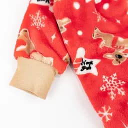 Новорічний теплий чоловічок для новонароджених Christmas Fawn зріст 74 см (6 - 9 місяців) Malena Червоний з принтом - мініатюра 3