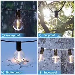 Світлодіодна гірлянда Outdoor Power, 10 м Fairy Lights Outdoor Lights з 25 + 3 лампами G40 IP44 Водонепроникні, Внутрішні - мініатюра 7