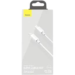 Кабель Baseus Simple Wisdom Cable Type-C to Lightning Kit 5A 1.5m 2PCS-Set 1.5m TZCATLZJ-02 White - мініатюра 3