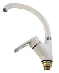 F4166-8 (F41) Змішувач для кухні однорич. вухо лат. корпус гайка Ø40 білий Frap 1/8 Білий