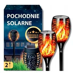 Набір водонепроникних ліхтарів з ефектом полум'я 43 см на сонячній батареї для саду та туризму