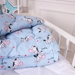 Набір дитячий MirSon зима Kids Time 20-0037 Cute blue zebra 110x140 см бавовна: ковдра з подушкою (2200009671210) - мініатюра 5