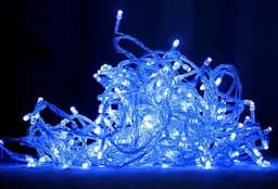 Гірлянда світлодіодна синя 300 LED лампочок гірлянда 13 метрів з білим кабелем новорічна гірлянда - мініатюра 2