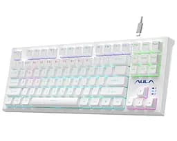 Клавиатура игровая механическая Aula Mechanical F-3032 White keycaps + 21 Yellow keys KRGD Red - мініатюра 3