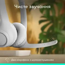 Гарнітура Logitech Zone 300 Wireless Headset BT White (981-001417) (6996323) - мініатюра 6