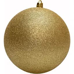 Ялинкова іграшка - куля Linhai D12 см золотистий гліттер пластик (892401)